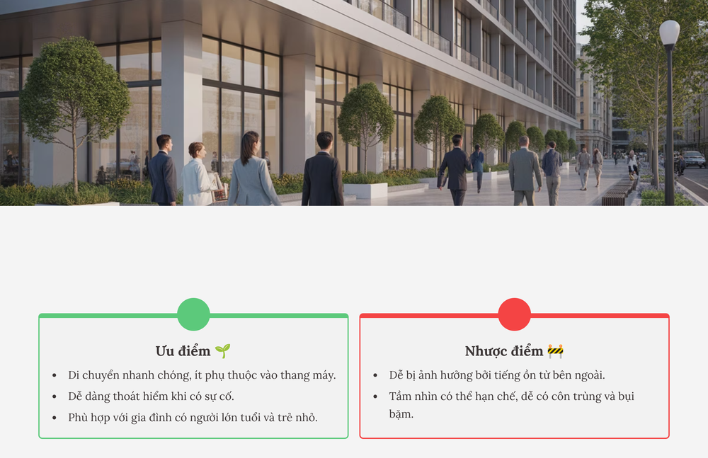 Lựa chọn căn hộ chung cư trong khoảng Tầng Thấp (Tầng 2 - 7)