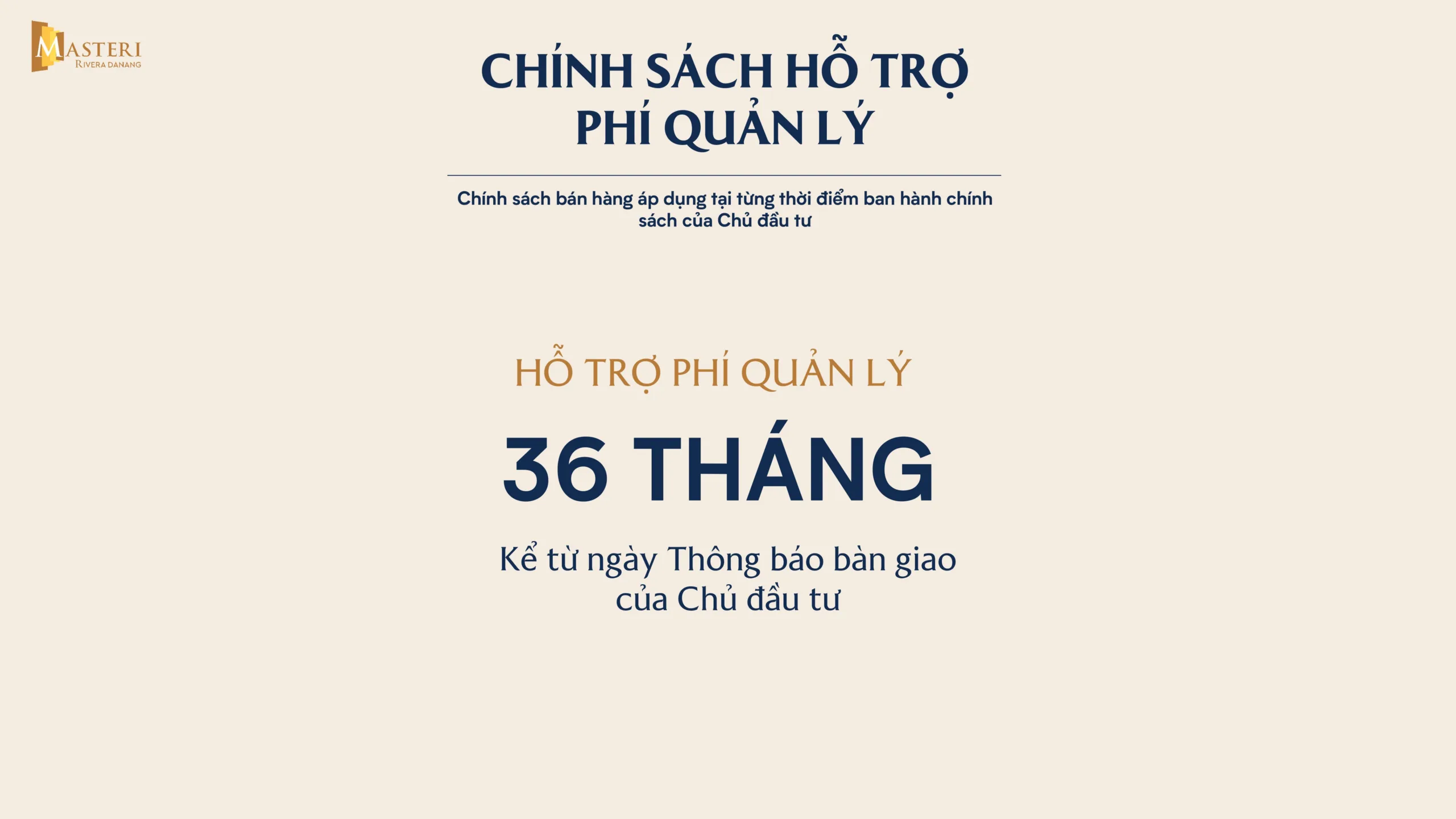 Hỗ trợ phí quản lý 36 tháng