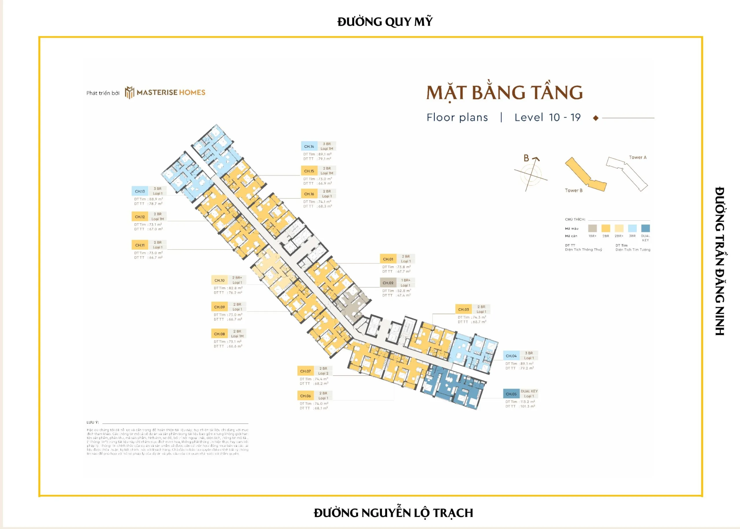 Mặt bằng tầng điển hình tại TOWER B Masteri Rivera Danang