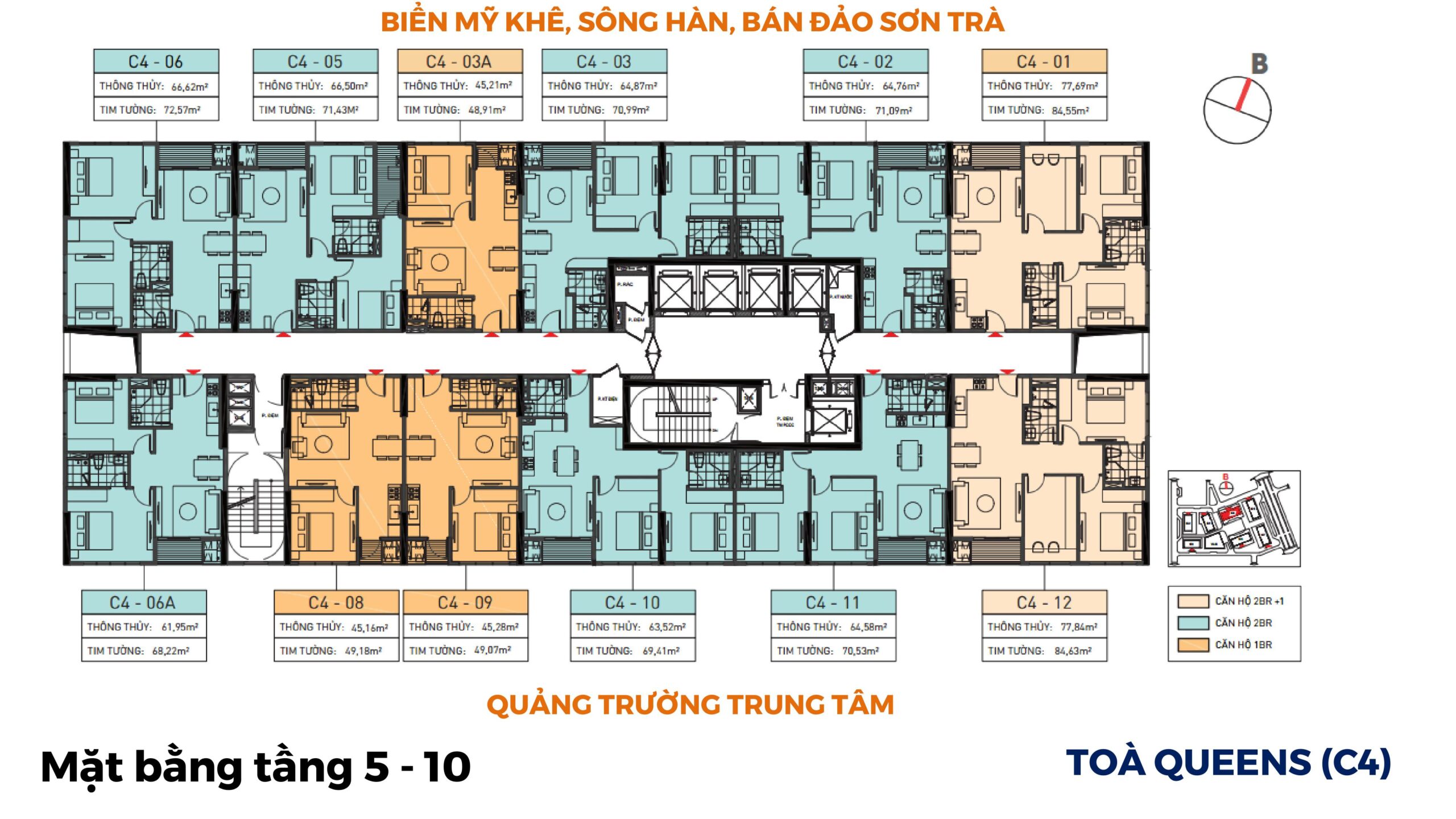 Mặt bằng tầng 5 - 10 Capital Square Đà Nẵng