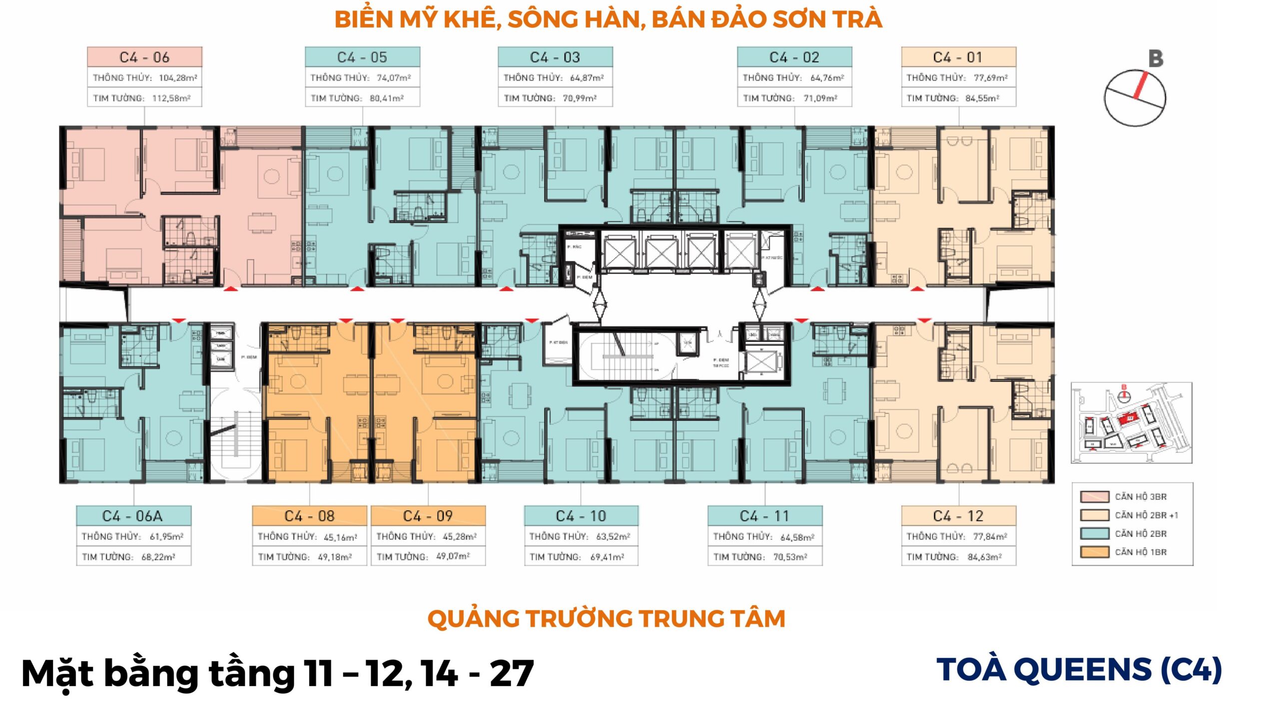 Mặt bằng tầng 11 - 12, 14 - 27 Capital Square Đà Nẵng
