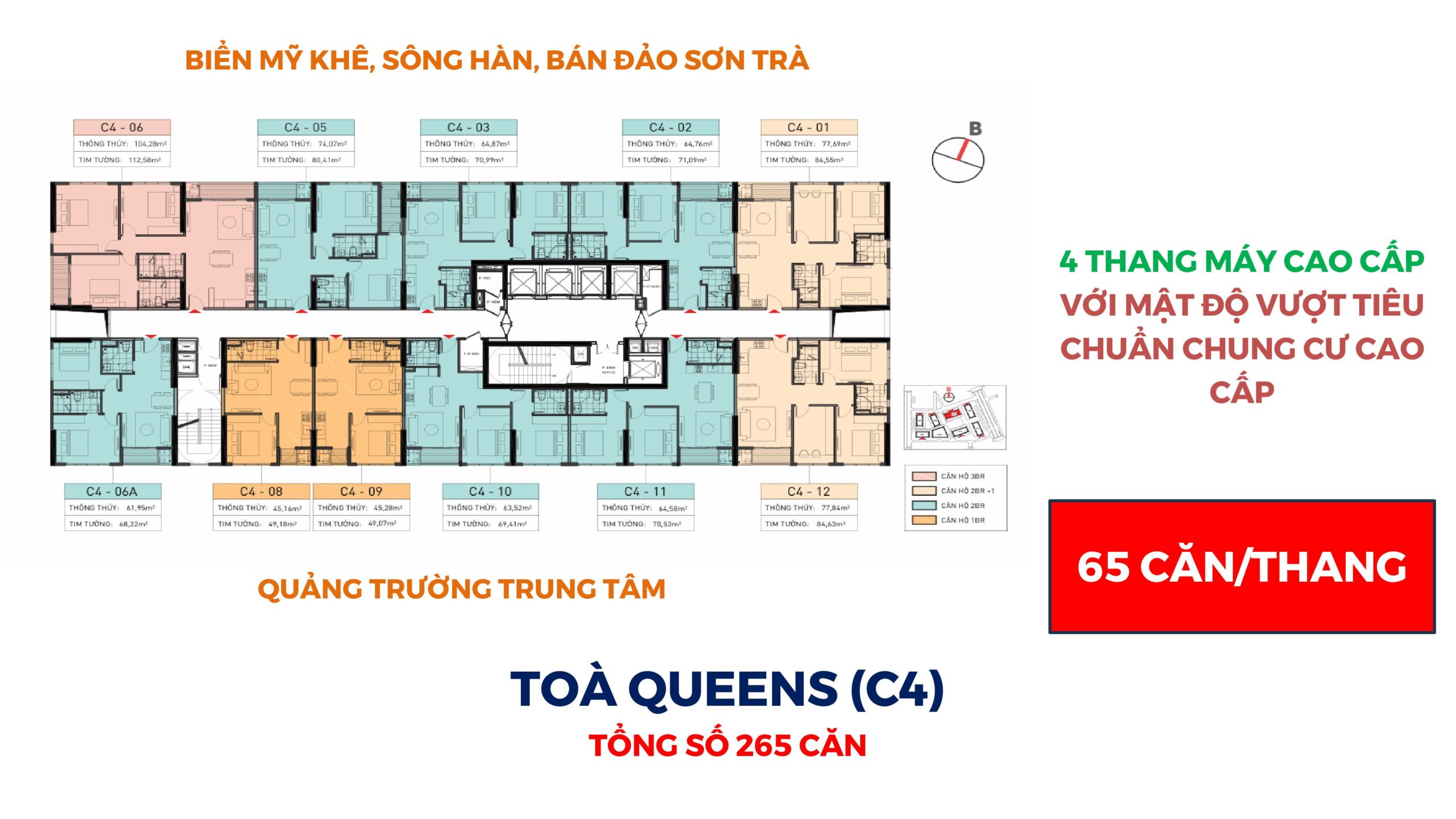 Mặt bằng tòa Queen Capital Square Đà Nẵng