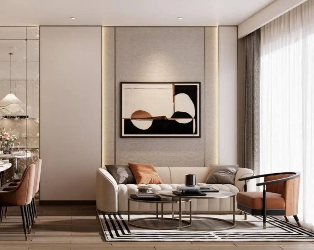 Nội thất không gian phòng khách căn hộ Masteri Rivera Danang 2