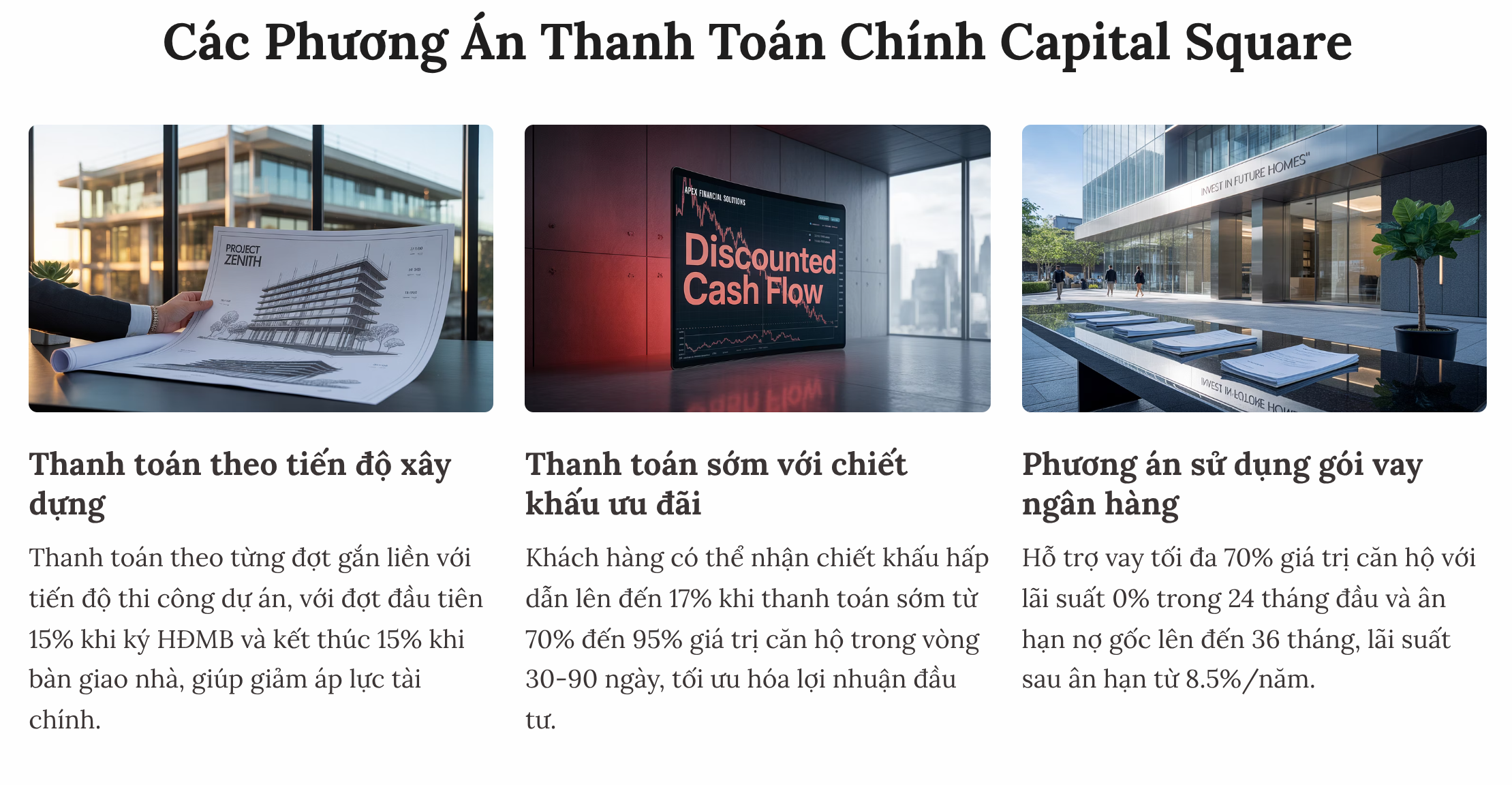 Các Phương Án Thanh Toán Chính