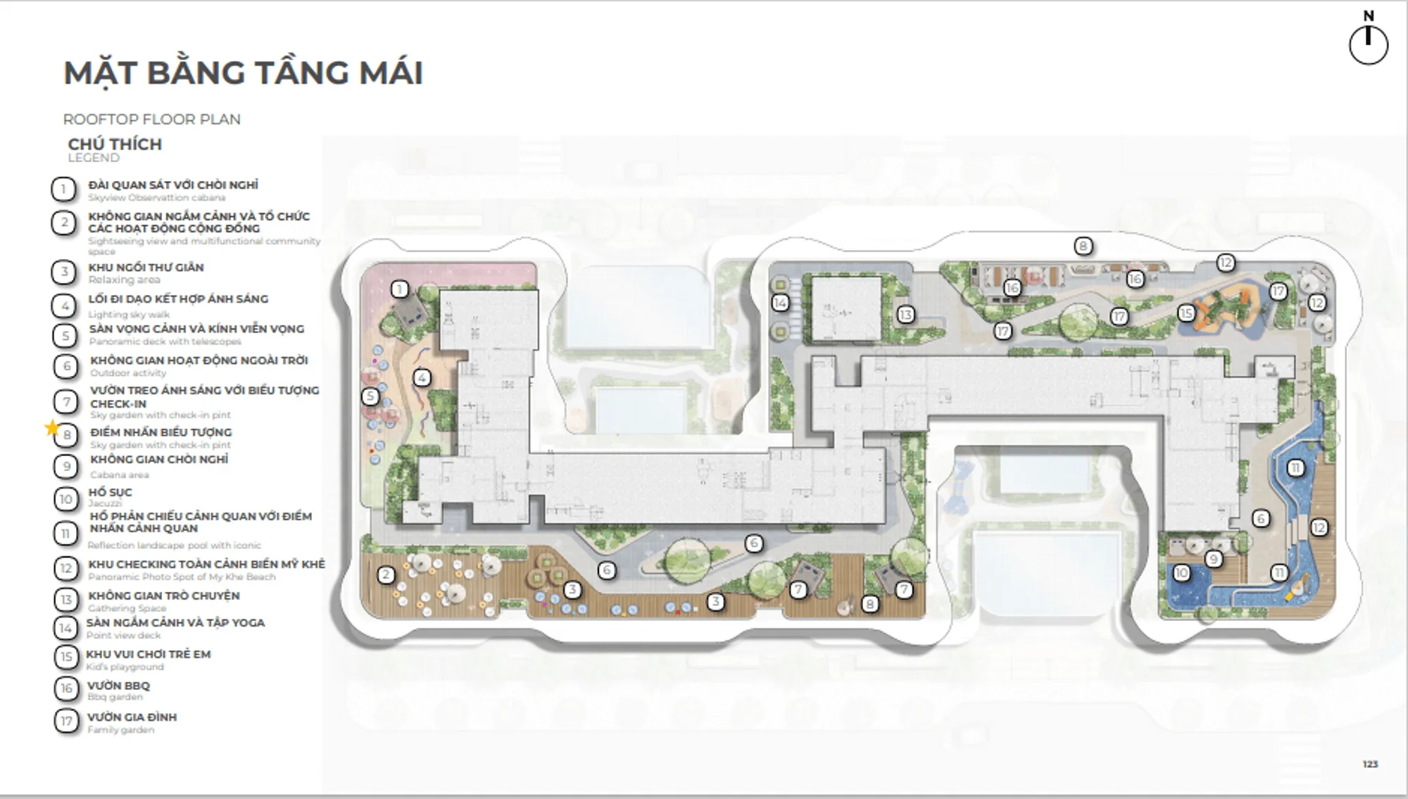 Mặt bằng tầng mái The Legned City Đà Nẵng