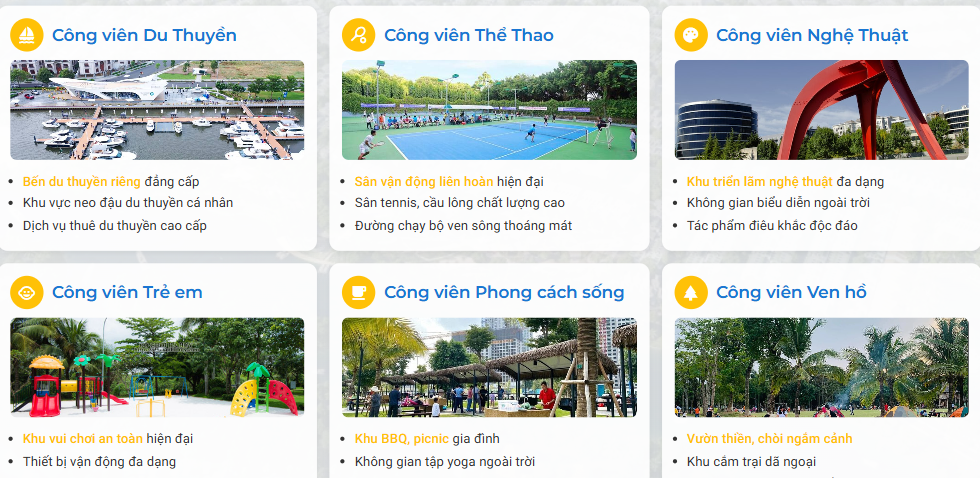 Cụm công viên sẽ được triển khia tại dự án Sun Riverpolis Đà Nẵng - Ảnh tham khảo