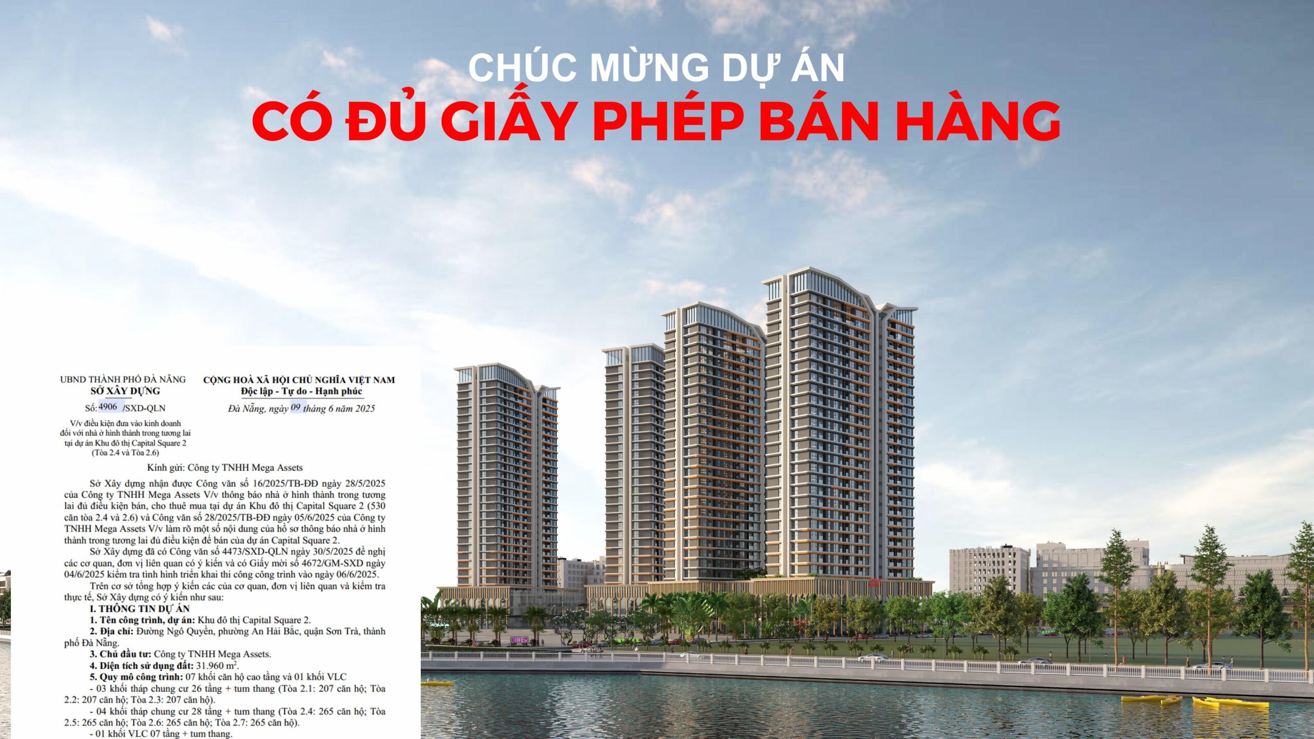 Capital Square đã có đầy đủ giấy phép bán hàng