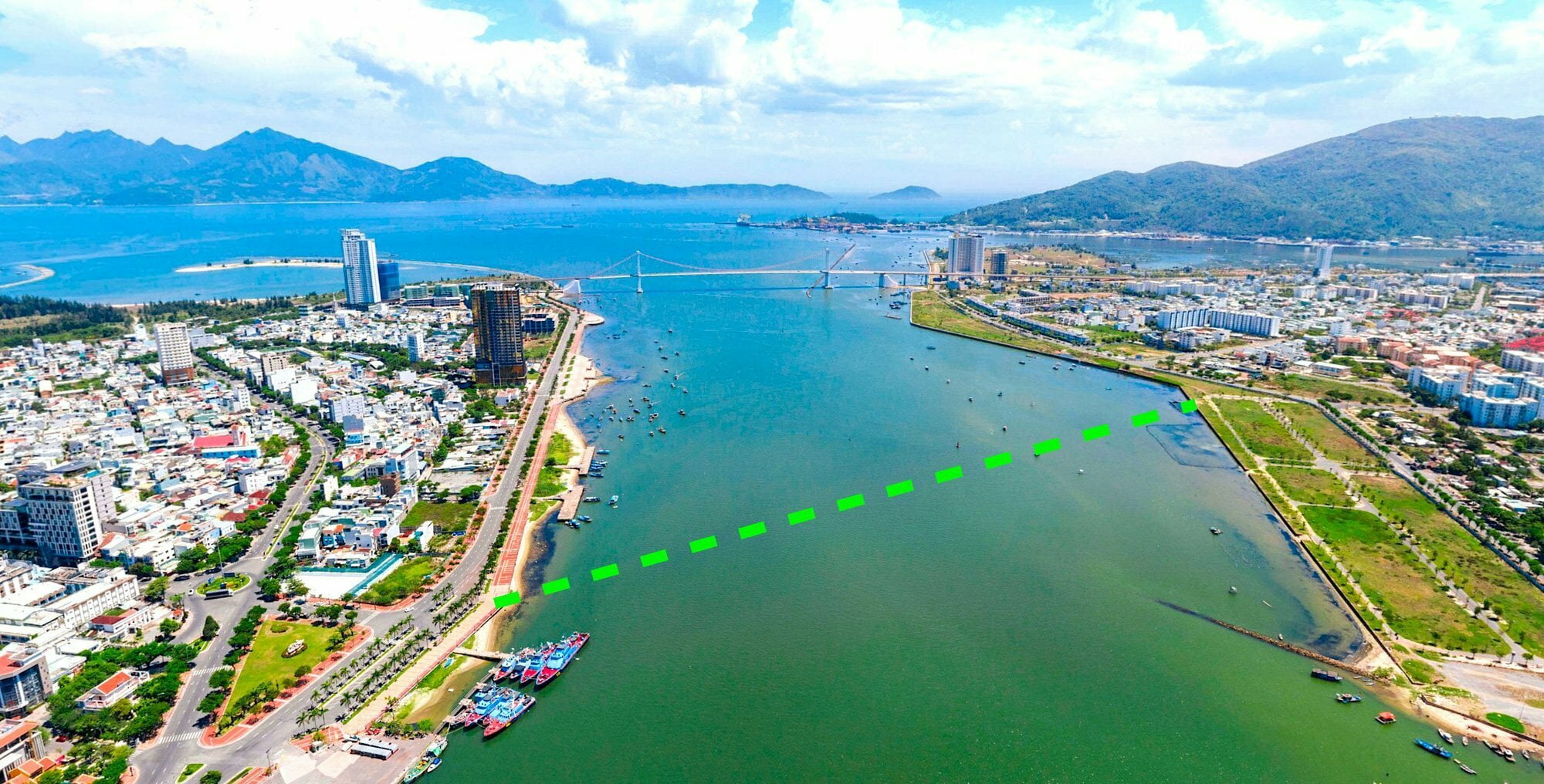 Hình ảnh khu vực được triển khai hầm chui sông Hàn