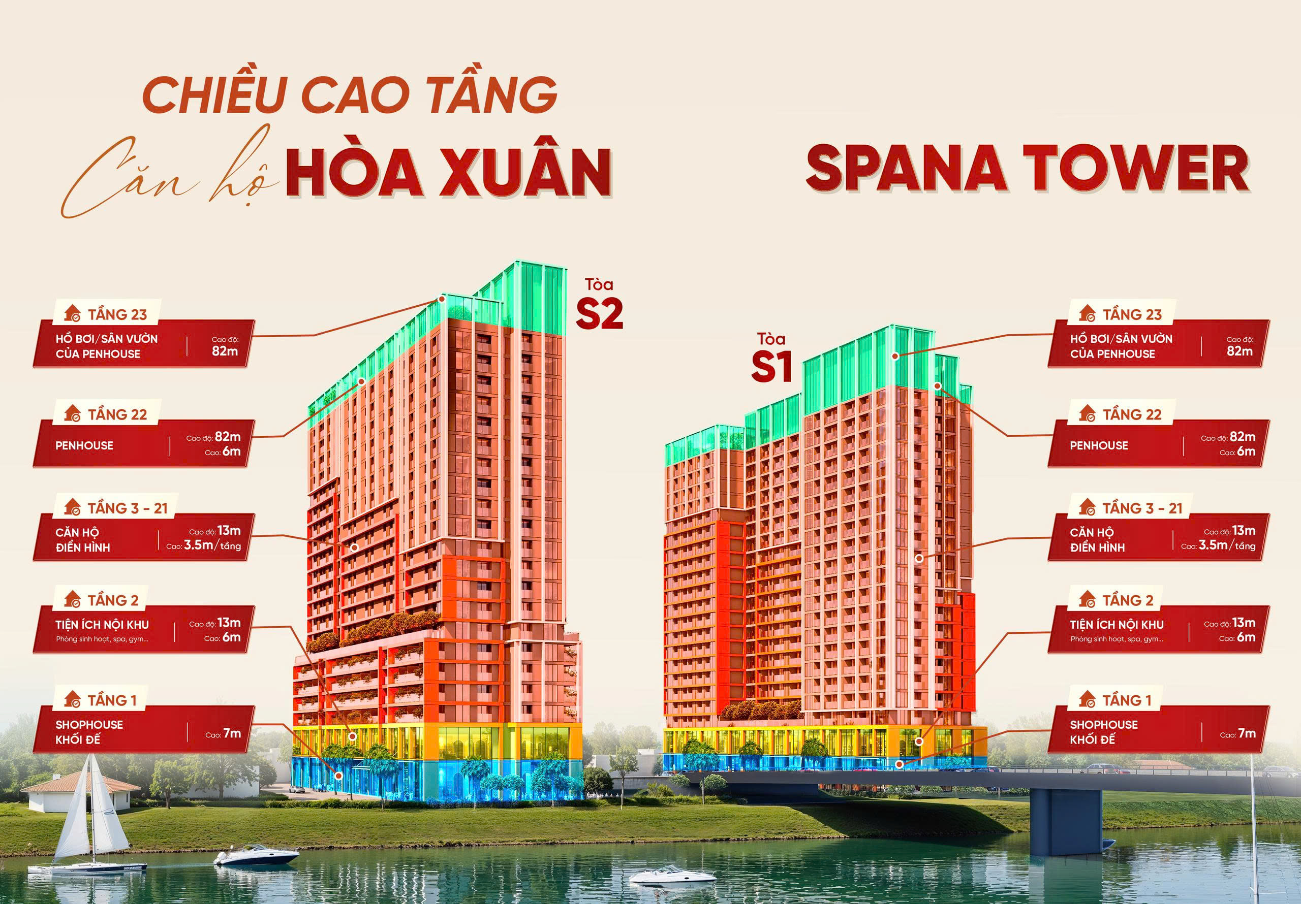 mặt bằng các tầng sun spana tower