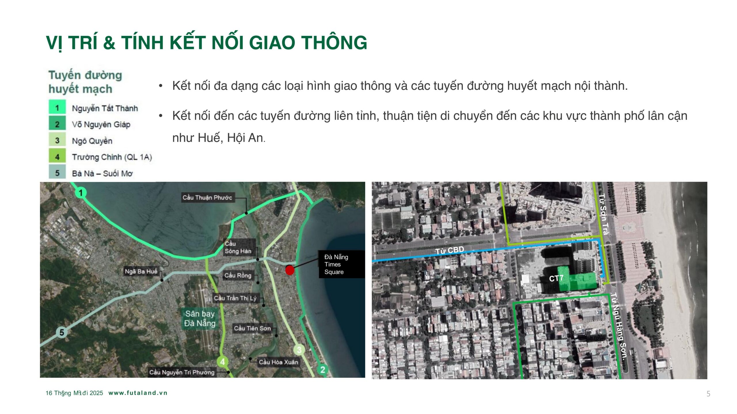 vị trí và kết nối giao thông từ dự án time square
