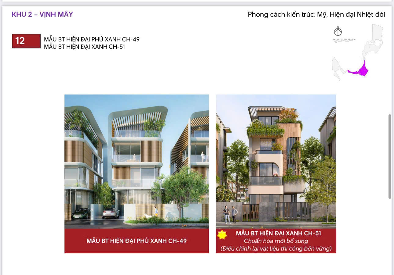 Biệt thự hiện đại phủ xanh khu 2 vịnh mây