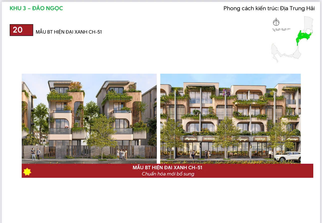 Biệt thư hiện đại xanh khu 3 đảo ngọc