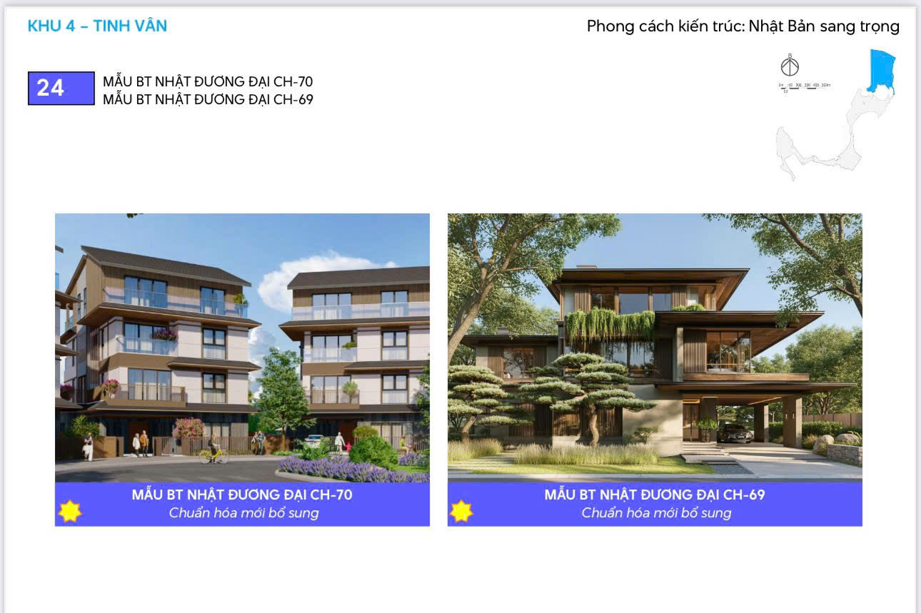 Biệt thự nhật đương đại khu 4 tinh vân