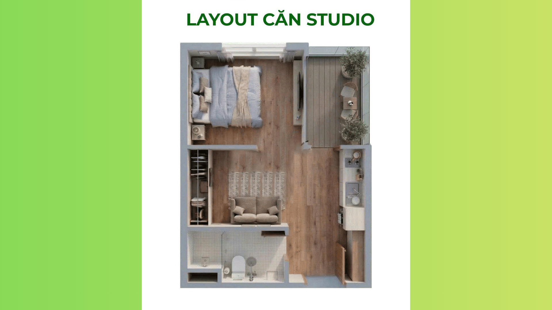 layout căn studio sản phẩm của fours